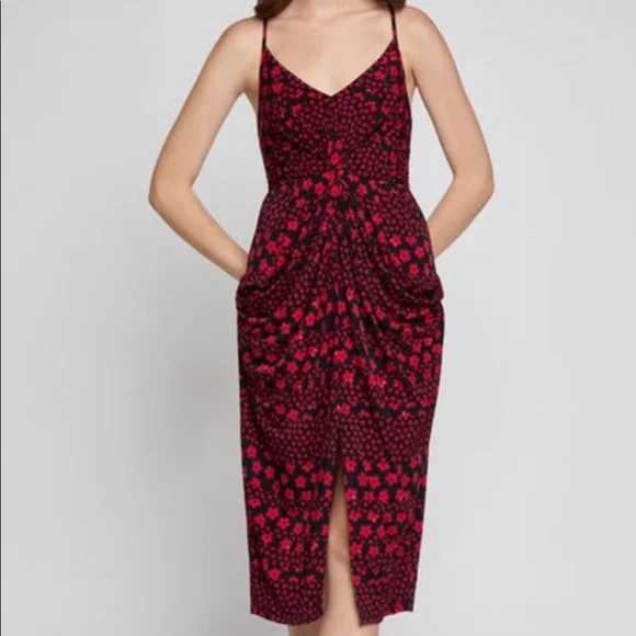 bcbgeneration drape pocket midi dress BCBGeneration Sleeveless Drape Pocket Midi